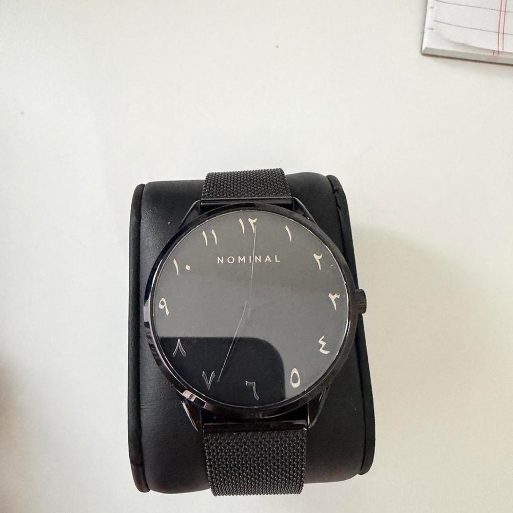 Black Mesh Strap Minimalist Watch
